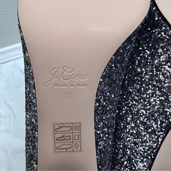 BRAND NEW J.crew silver platinum glitter high heel pumps in size 10 new in box - Picture 8 of 11